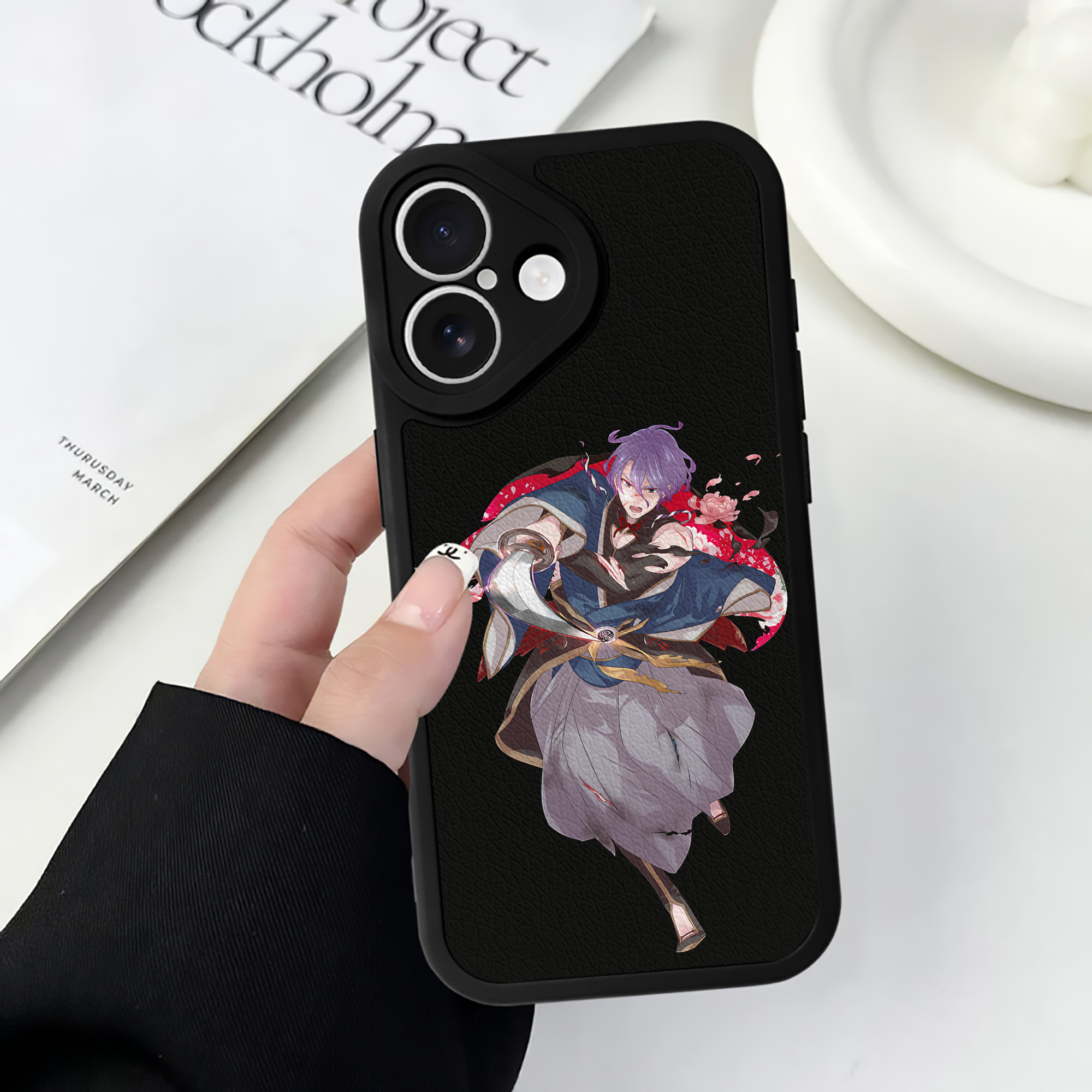 （画像用） 刀剣乱舞 Touken Ranbu 【iPhone 16シリーズ対応】シリコンスマホケース（レザー調） 材質：シリコン